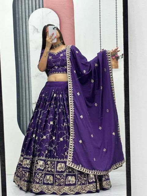 Tapi 318 crepe Purple Surat designer lehenga choli market